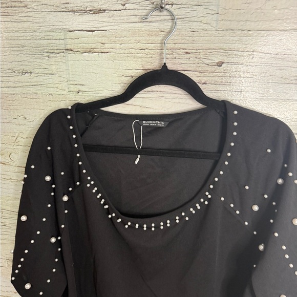 Bloomchic black pearl blouse size 22 tee shirt - Picture 3 of 6